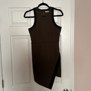 Tobi - olive and black envelope mini dress